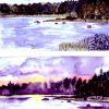 4 See in Schweden mittags und abends Aquarell (454x650)